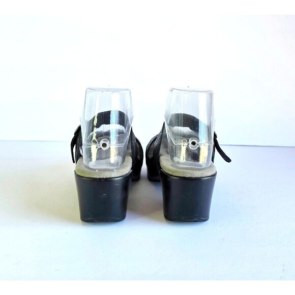 DANSKO Sophie Sandals Metallic Python Leather Sz 37 6.5 7 Black Sparkly Comfort - Picture 10 of 14